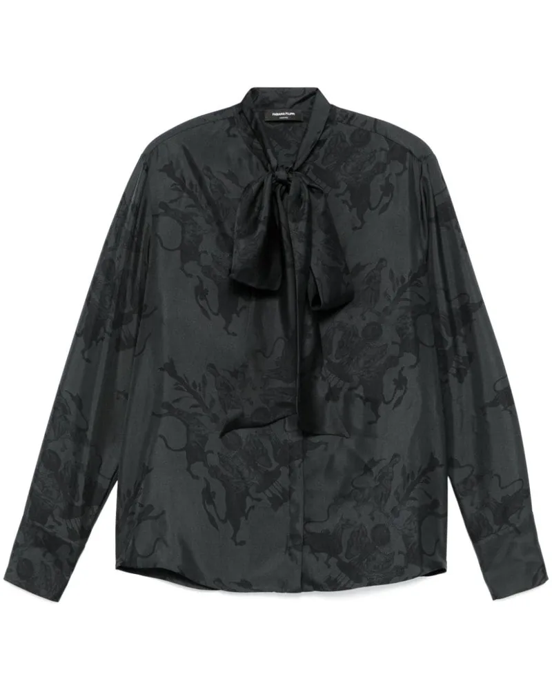 Fabiana Filippi x Benni Bosetto Seidenhemd mit Print - Schwarz Schwarz