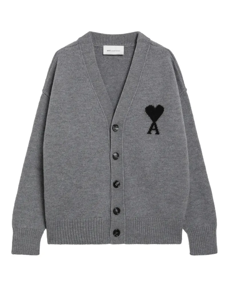 AMI Paris Ami de Coeur V-neck cardigan - Grau Grau
