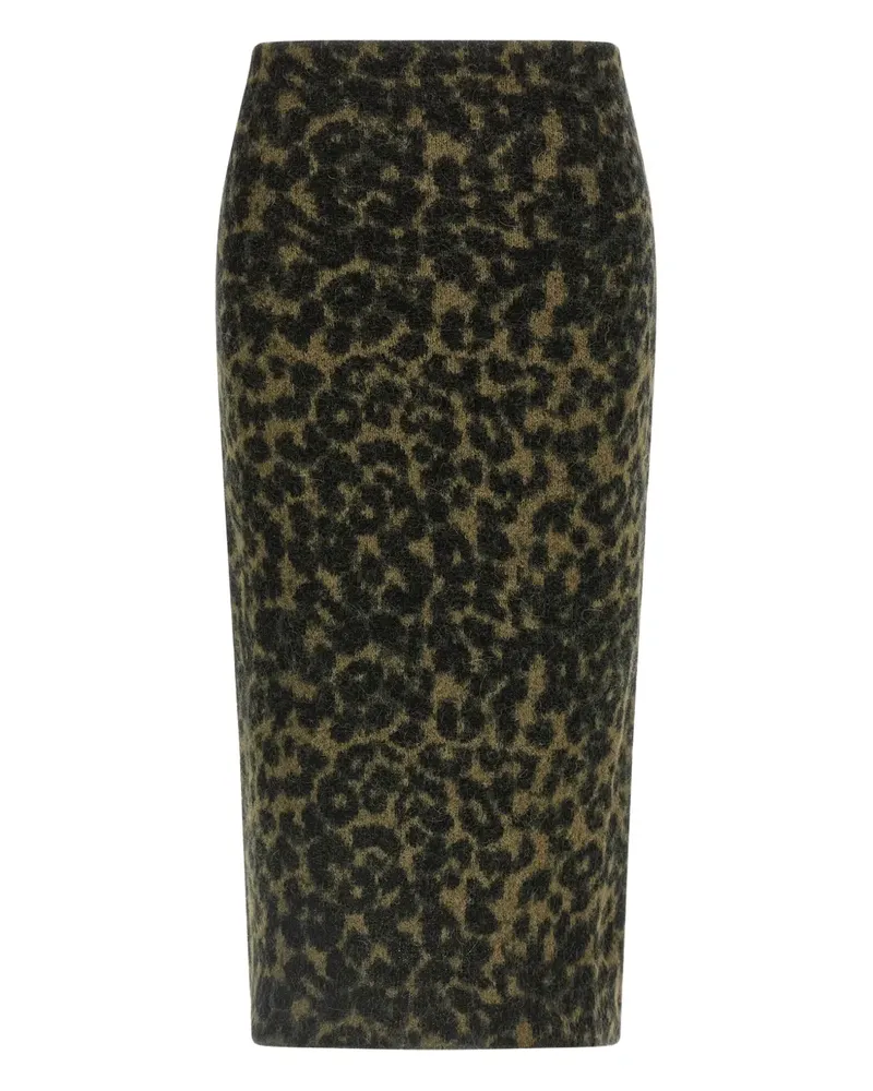 NUDE Stretchbund-Rock mit Animal-Print - Grün Grün