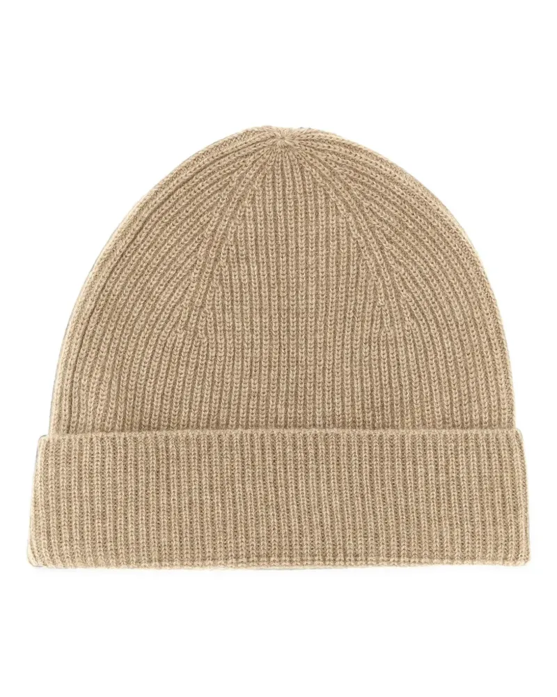 Ballantyne ribbed cashmere beanie hat - Nude Nude