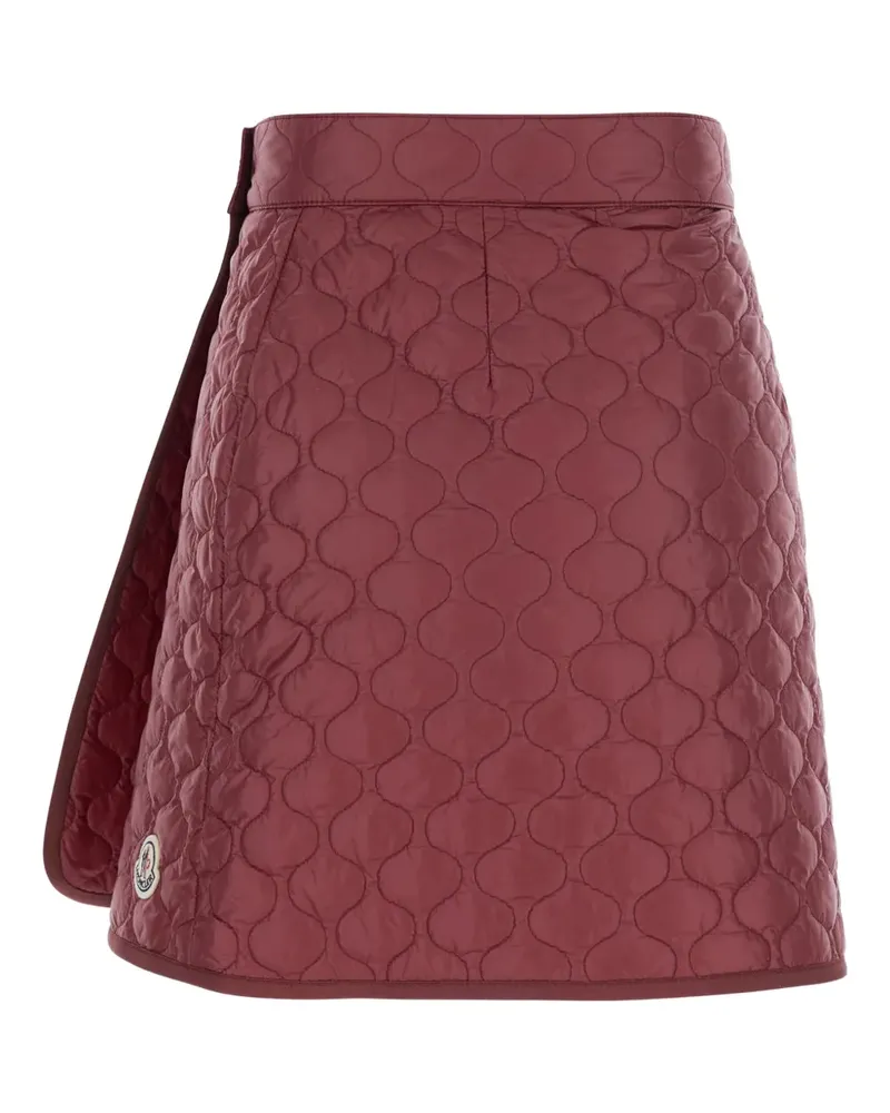 Moncler Gesteppter Minirock mit gummiertem Logo - Rot Rot