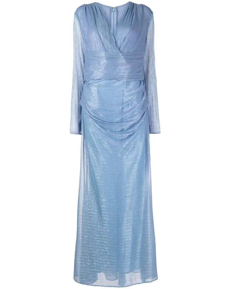 Talbot Runhof Drapiertes Voile-Maxikleid - Blau Blau