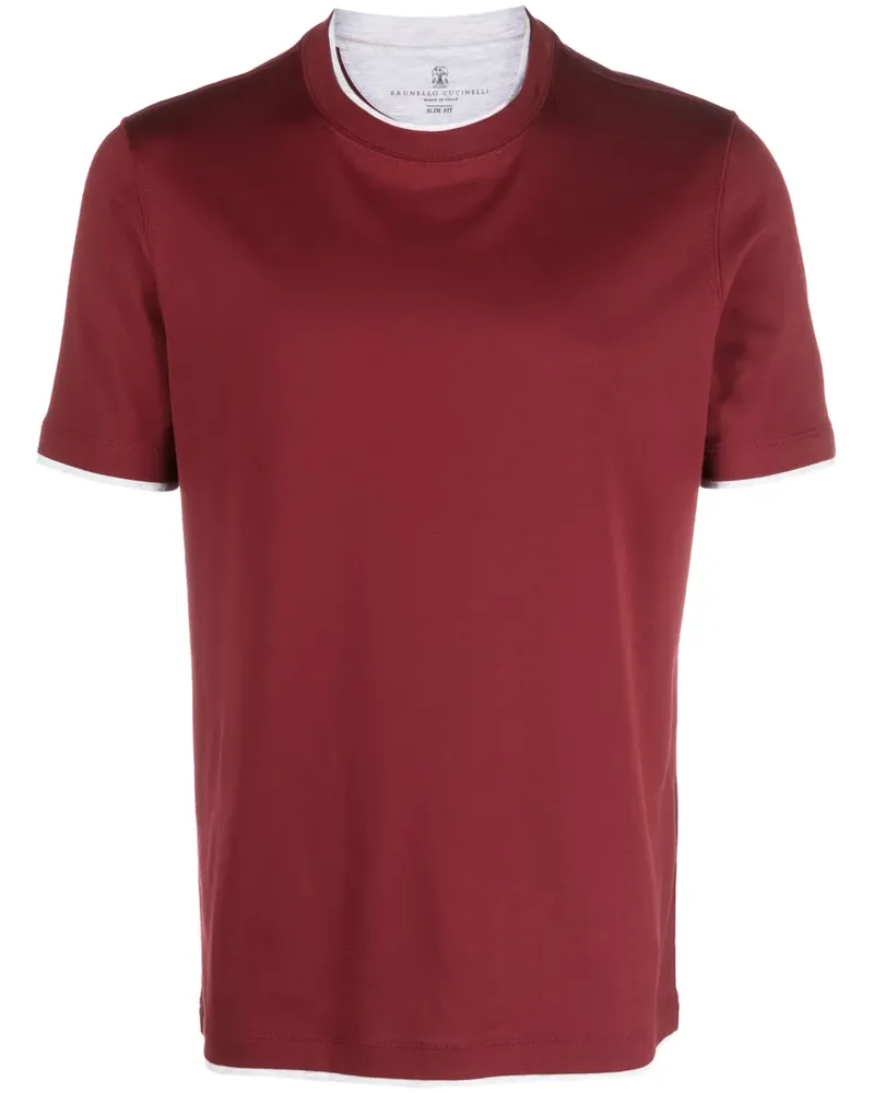 Brunello Cucinelli T-Shirt mit Rundhalsausschnitt - Rot Rot