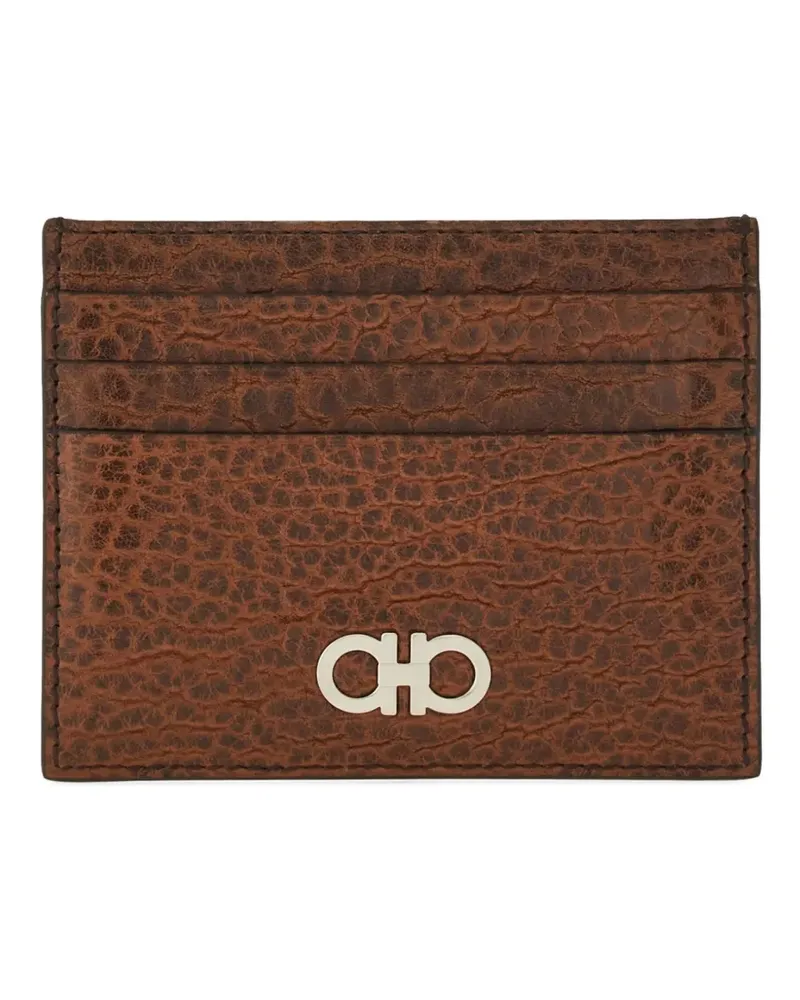 Ferragamo Kartenetui mit Gancini-Detail - Braun Braun