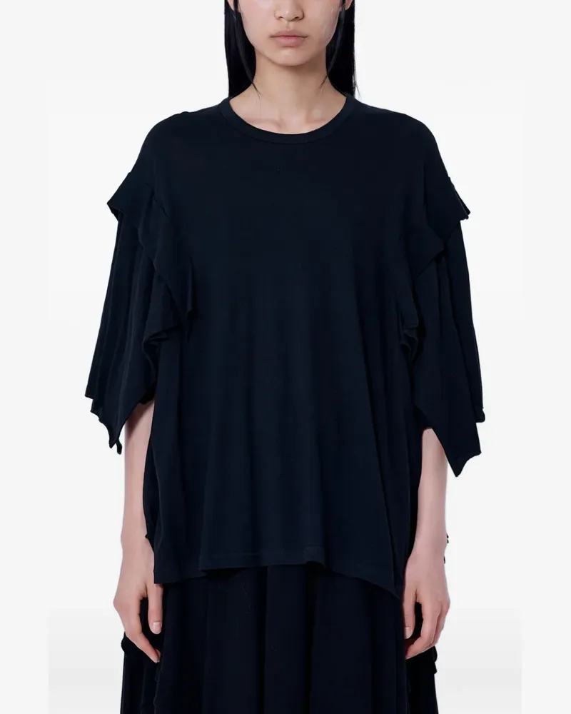 Yohji Yamamoto layered-sleeve crew-neck T-shirt - Schwarz Schwarz
