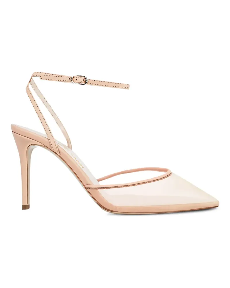 Andrea Wazen Denver Pumps aus Leder mit Mesh-Einsatz - Nude Nude