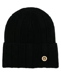 Versace Gerippte Medusa Beanie Schwarz