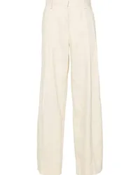 Helmut Lang Wide-Leg-Hose mit Bundfalten Nude