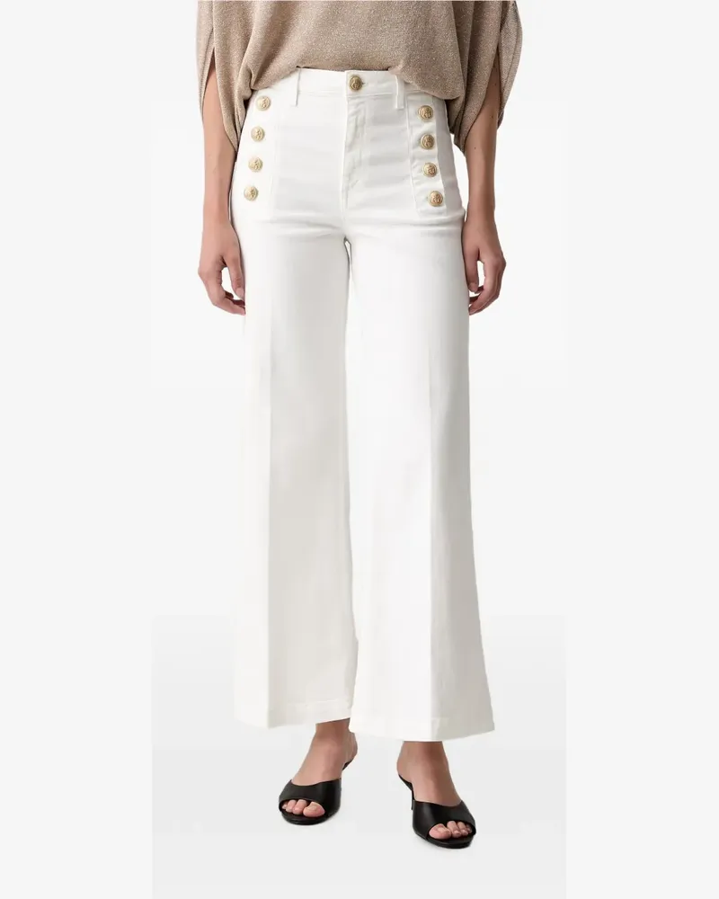 VICOLO Cristina Wide-Leg-Jeans - Weiß Weiß