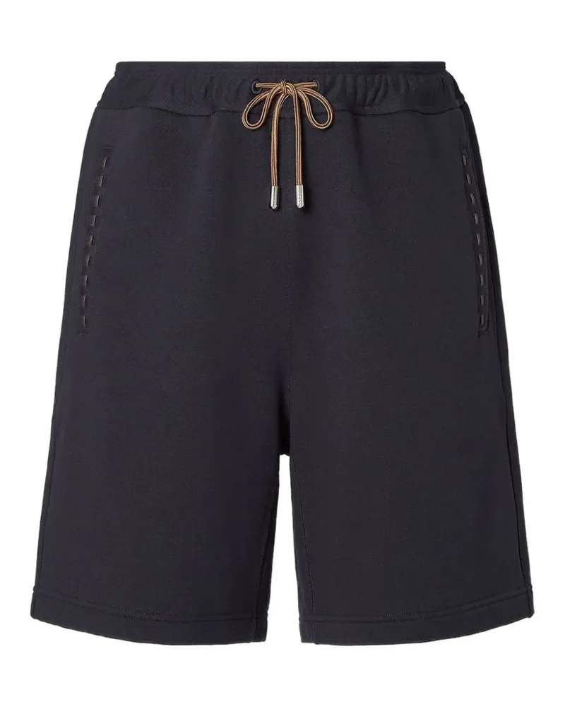 Fendi logo-patch drawstring shorts - Blau Blau