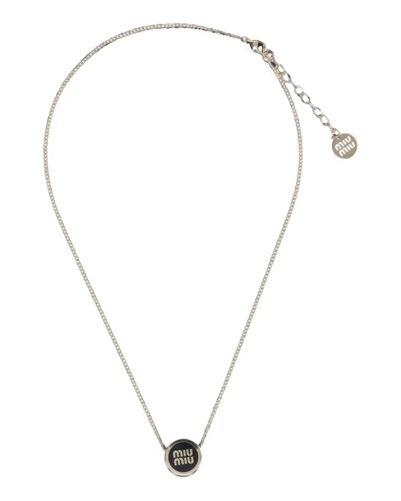 Miu Miu Halskette mit Logo-Anhänger - Gold Gold