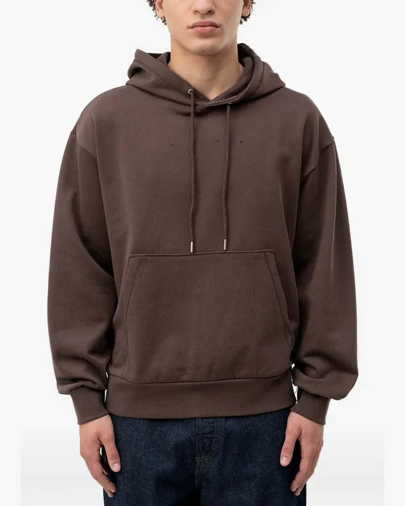 HUGO BOSS graphic-print hoodie - Braun Braun
