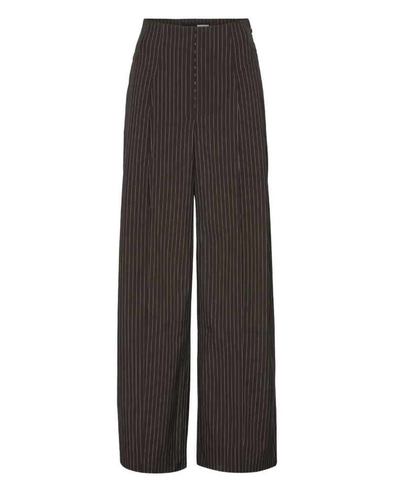 ROTATE Birger Christensen Weite Hose mit Nadelstreifen - Braun Braun