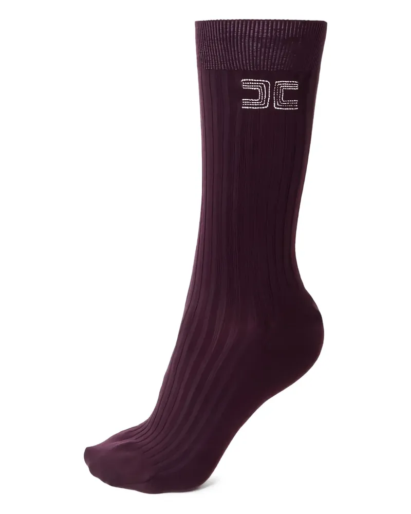 Elisabetta Franchi Socken mit Logo-Stickerei - Braun Braun