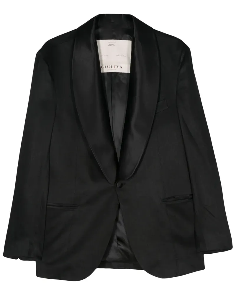 Giuliva Heritage Collection Leinensakko mit Schalkragen - Schwarz Schwarz