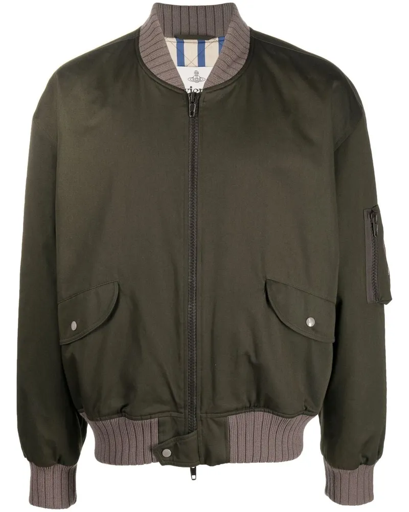 Vivienne Westwood Bestickte Bomberjacke - Grün Grün