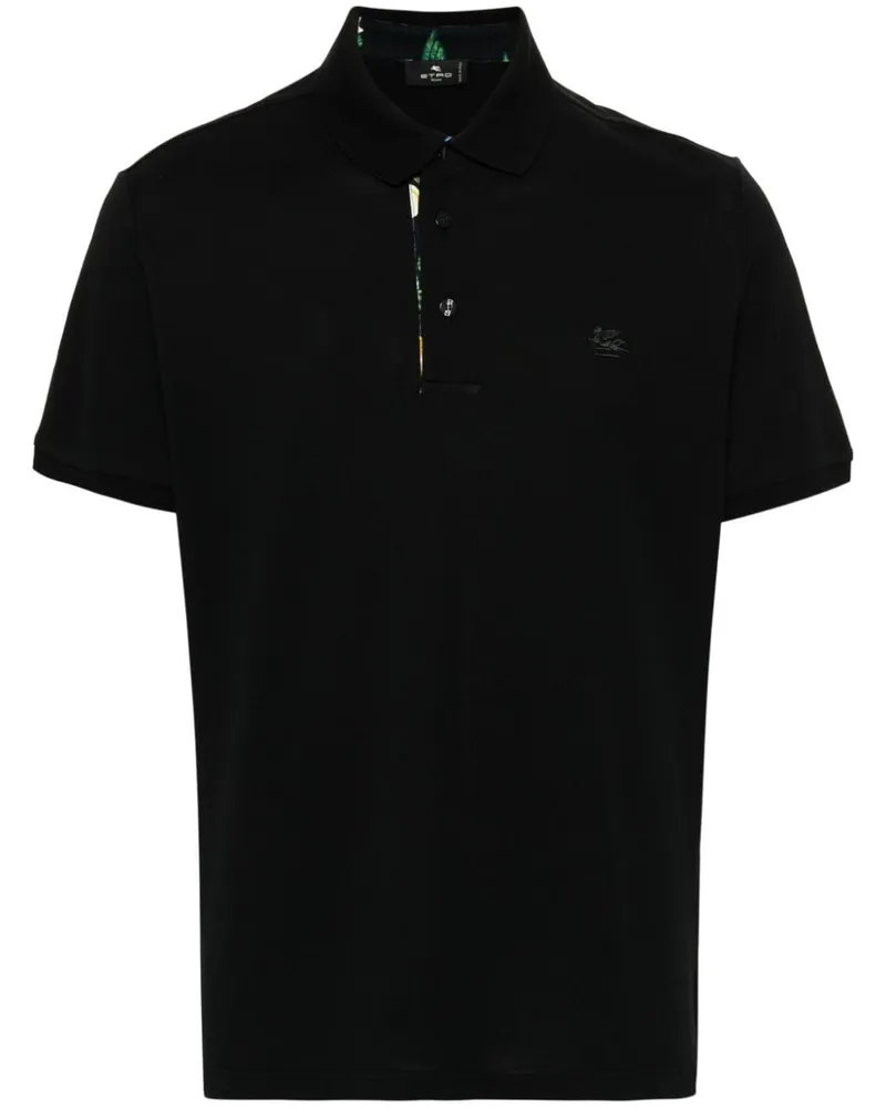Etro Poloshirt mit Pegaso-Stickerei - Schwarz Schwarz