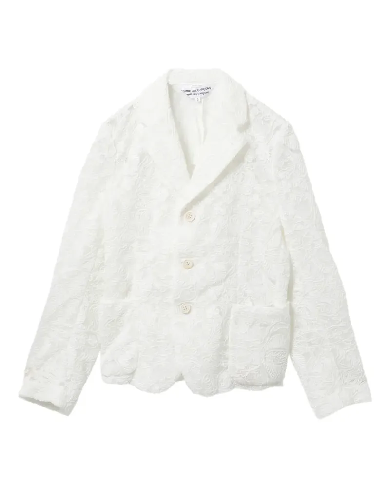 Comme des Garçons Blazer mit Blumenstickerei - Weiß Weiß