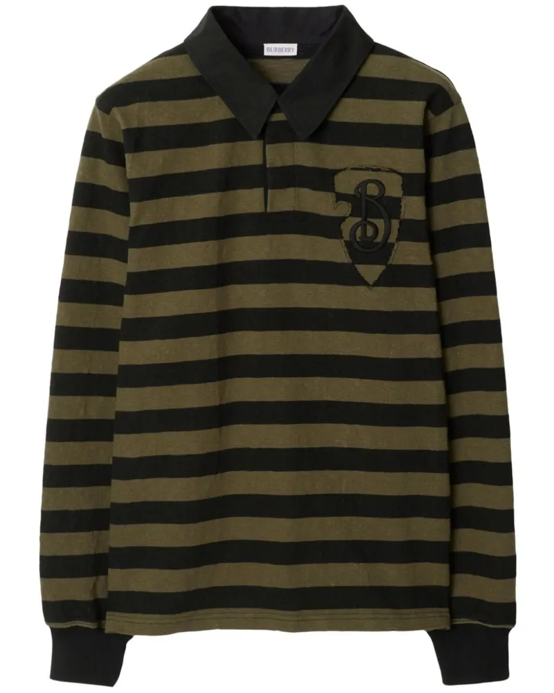 Burberry Gestreiftes Poloshirt - Grün Grün