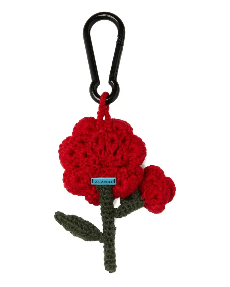 Alanui Gehäkelter Rose Amigurumi Schlüsselanhänger - Rot Rot