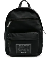 Just Cavalli Gepolsterter Rucksack mit Logo-Patch Schwarz