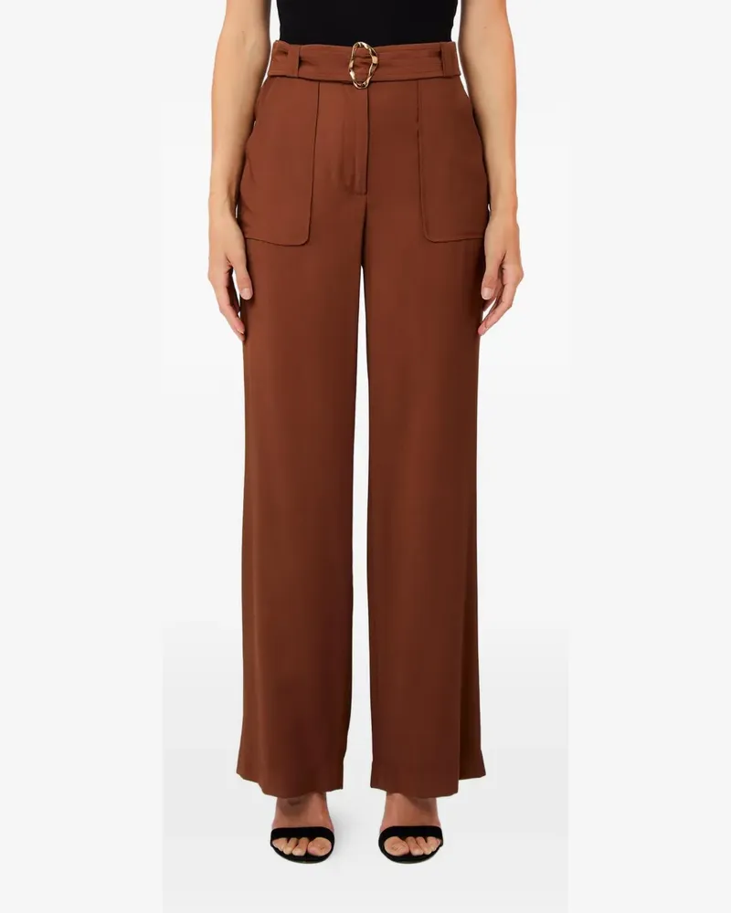 Liu Jo buckle belt trousers - Braun Braun