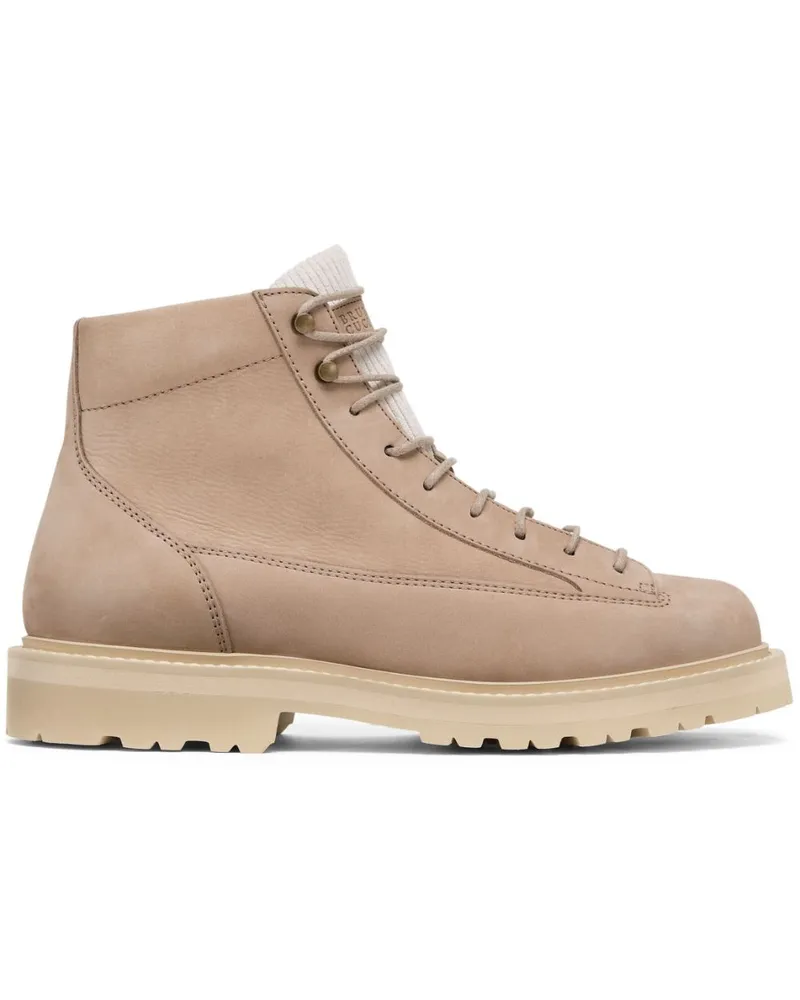 Brunello Cucinelli Hiking-Boots aus Nubukleder - Nude Nude