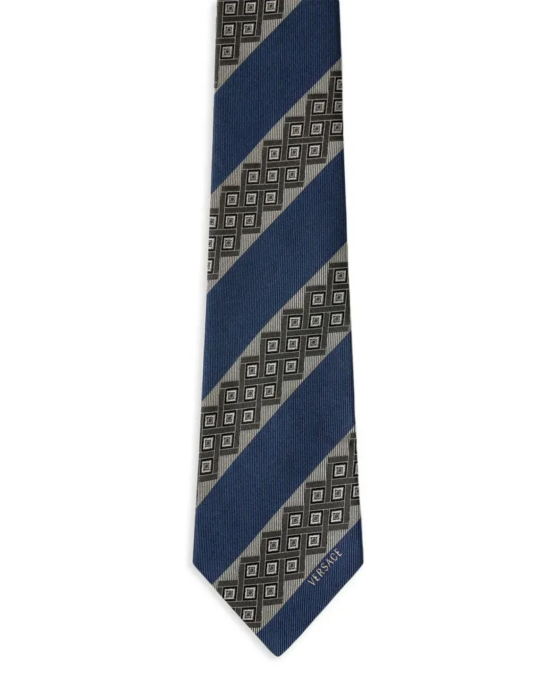 Versace Seidenkrawatte mit Jacquardmuster - Blau Blau