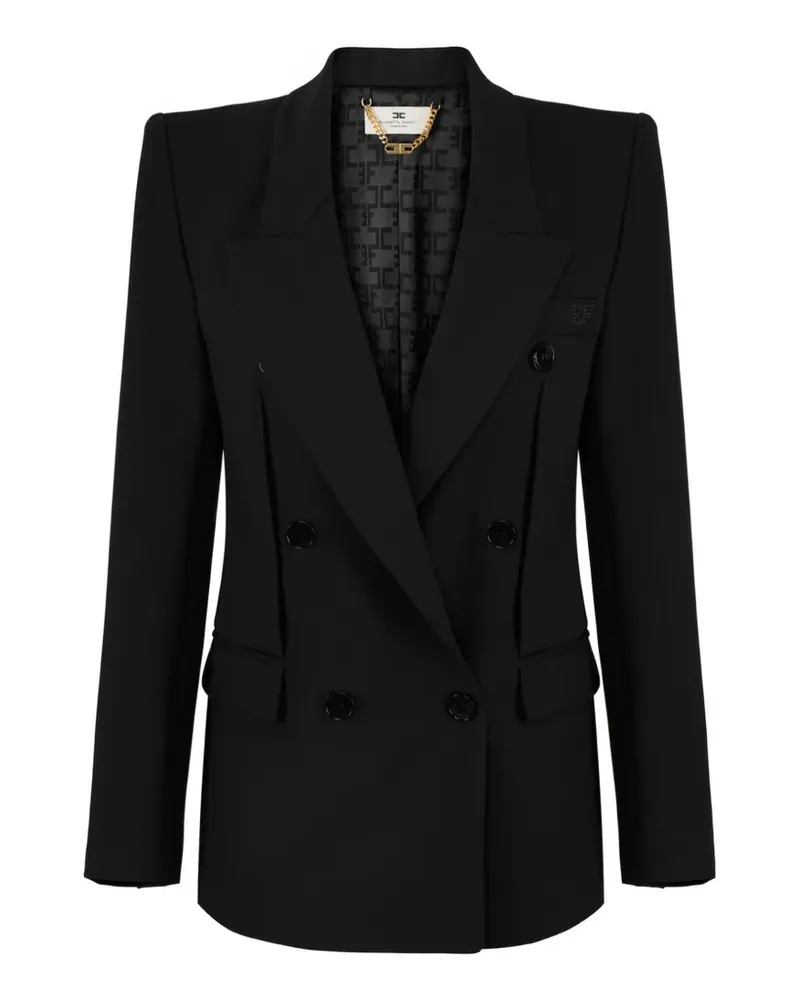 Elisabetta Franchi double-breasted peak-lapels blazer - Schwarz Schwarz