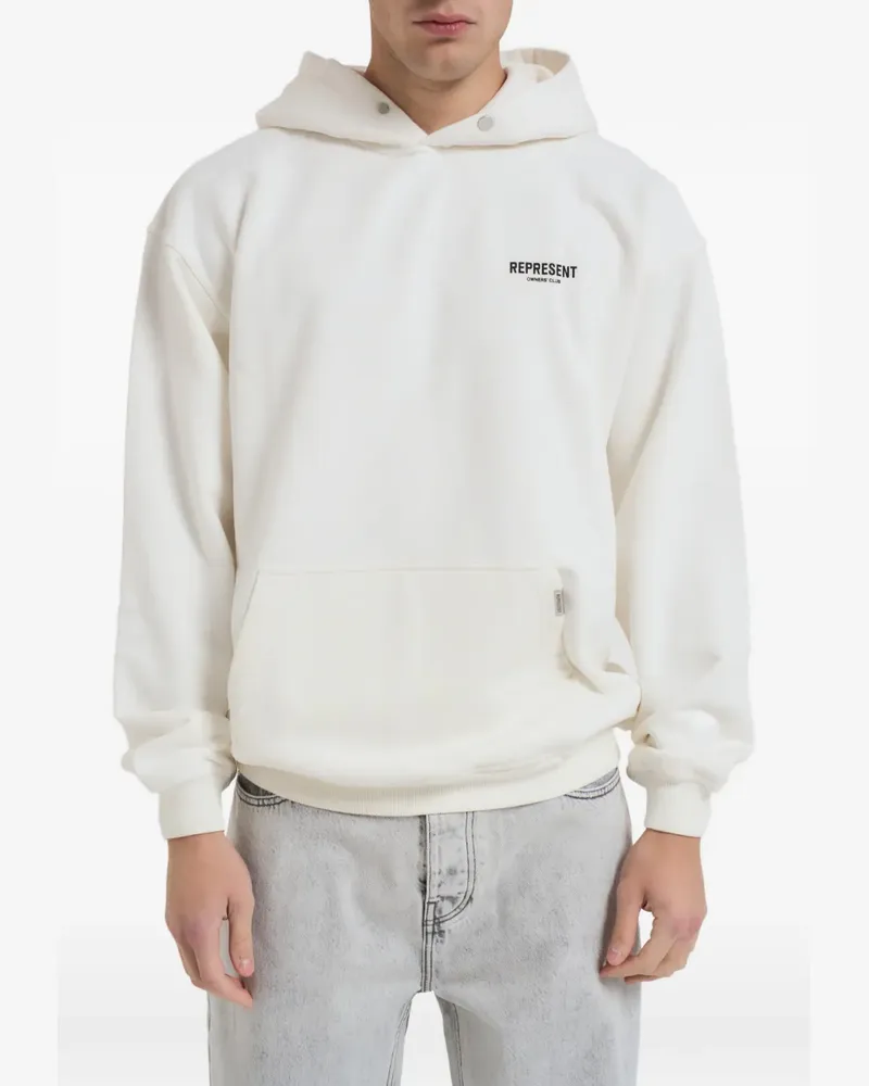 REPRESENT logo-print hoodie - Nude Nude