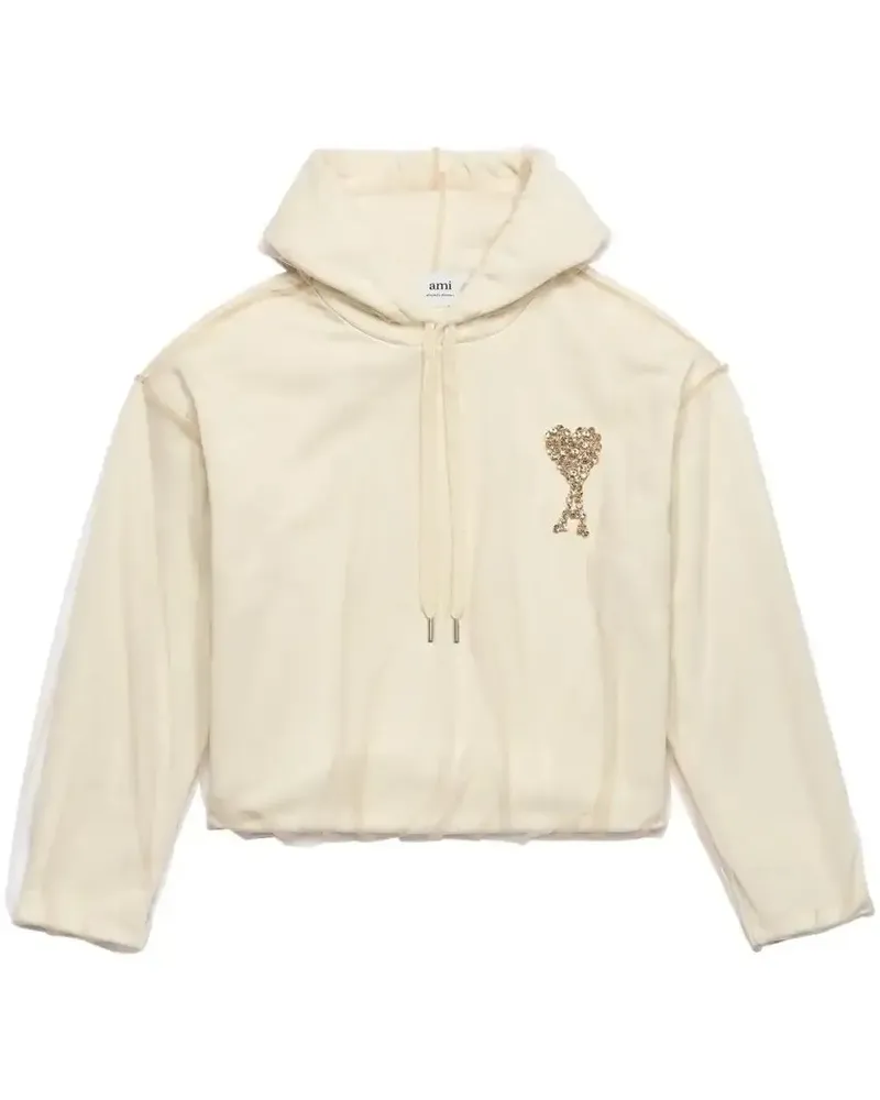 AMI Paris Ami de Coeur Hoodie mit Tüll - Nude Nude
