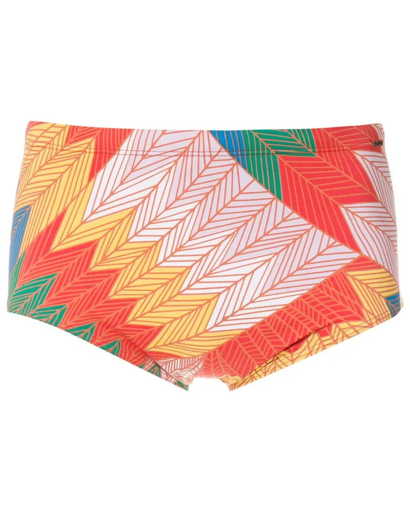 Amir Slama Badehose mit "Cocar Francês"-Print - Orange Orange