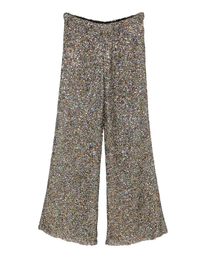 Alberta Ferretti Palazzohose mit Pailletten - Nude Nude
