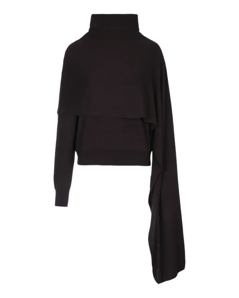 ANDAMANE asymmetric draped-panel sweatshirt - Braun Braun