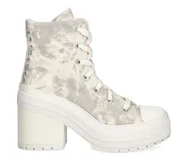 Nieten-Sneakers mit Batikmuster - Nude