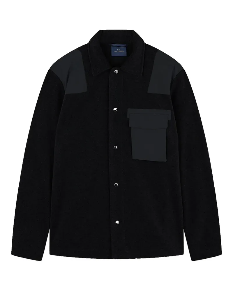 Paul & Shark Hemd aus Fleece - Schwarz Schwarz
