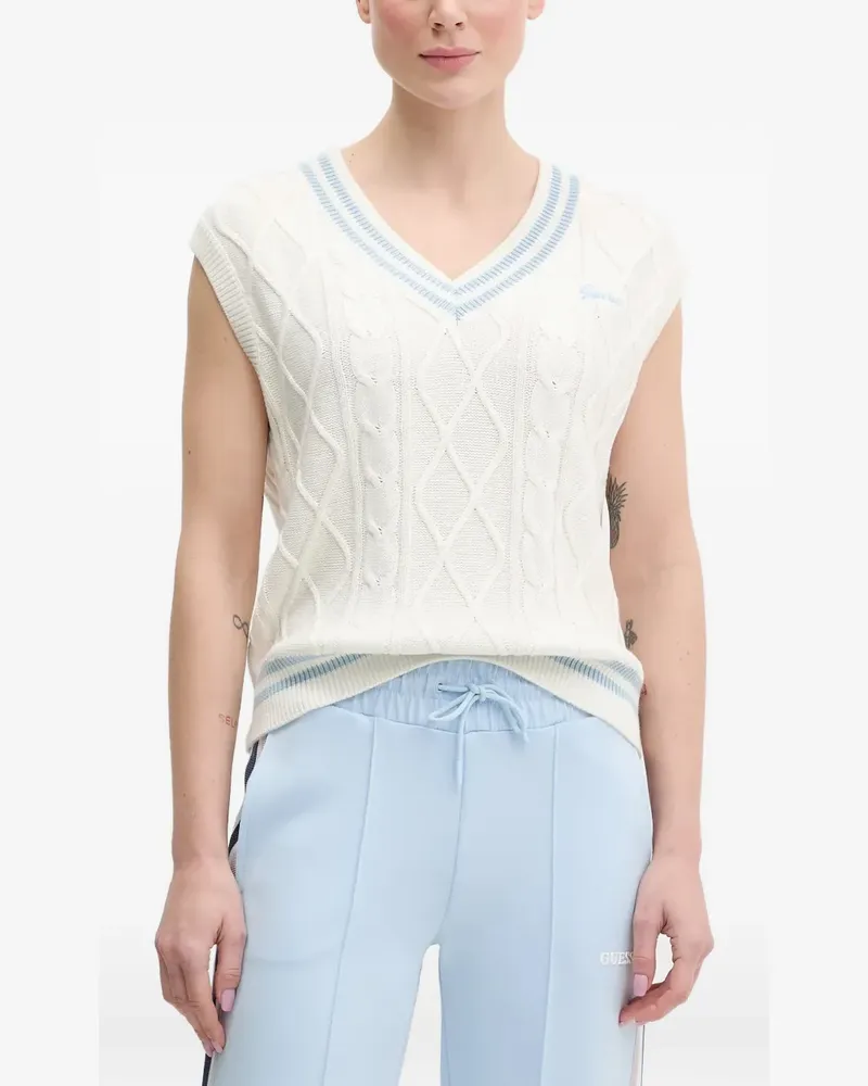Guess cable-knit vest - Weiß Weiß