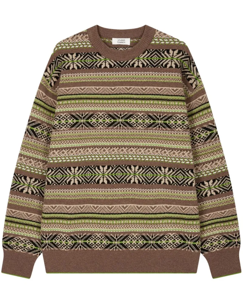 STUDIO TOMBOY Pullover mit Fair-Isle-Intarsienmuster - Braun Braun