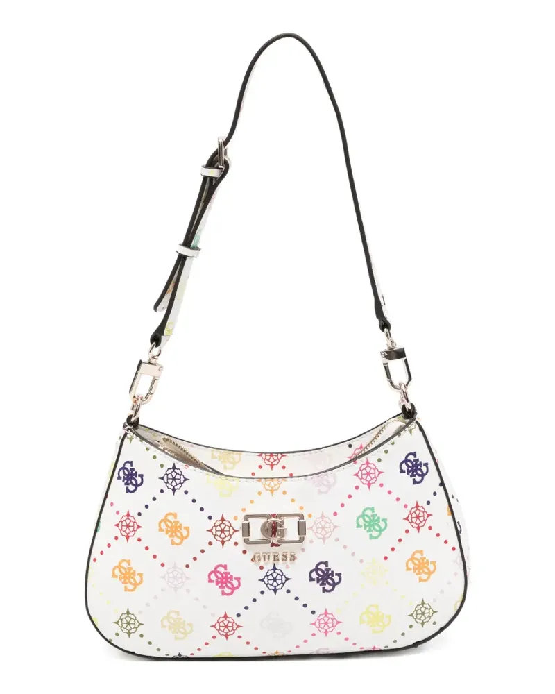 Guess Schultertasche mit Logo-Schild - Weiß Weiß
