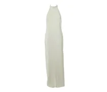 Langes Kreppkleid mit Neckholder - Weiß