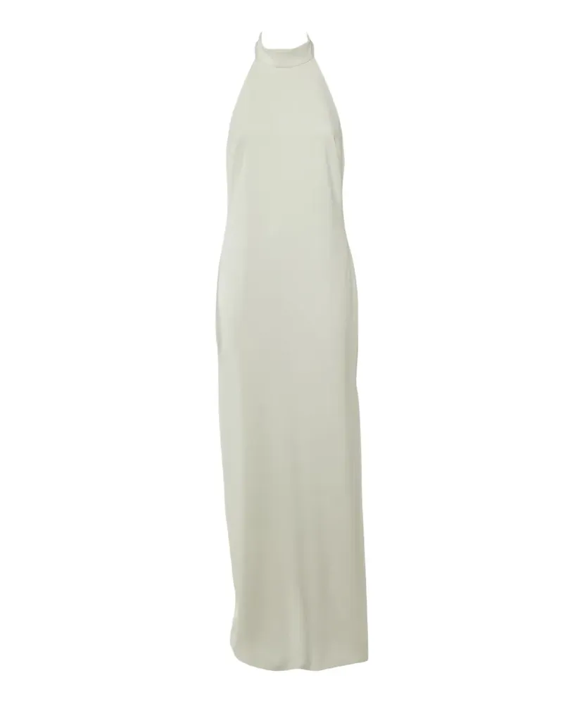 Badgley Mischka Langes Kreppkleid mit Neckholder - Weiß Weiß