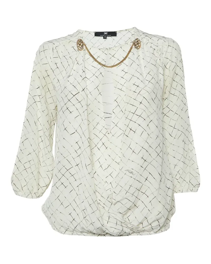 Elisabetta Franchi elasticated-hem blouse - Weiß Weiß