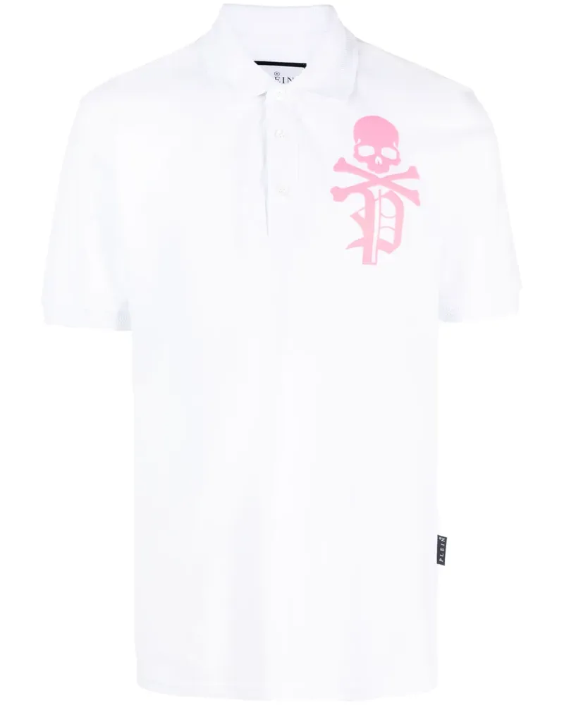 Philipp Plein Skull and Bones Poloshirt - Weiß Weiß