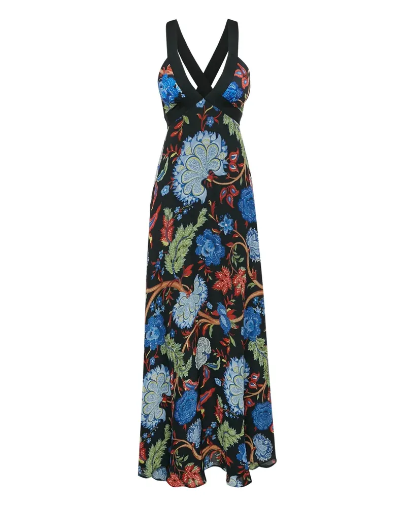 Alice + Olivia Pre-owned Maxikleid mit Blumenprint - Black Black