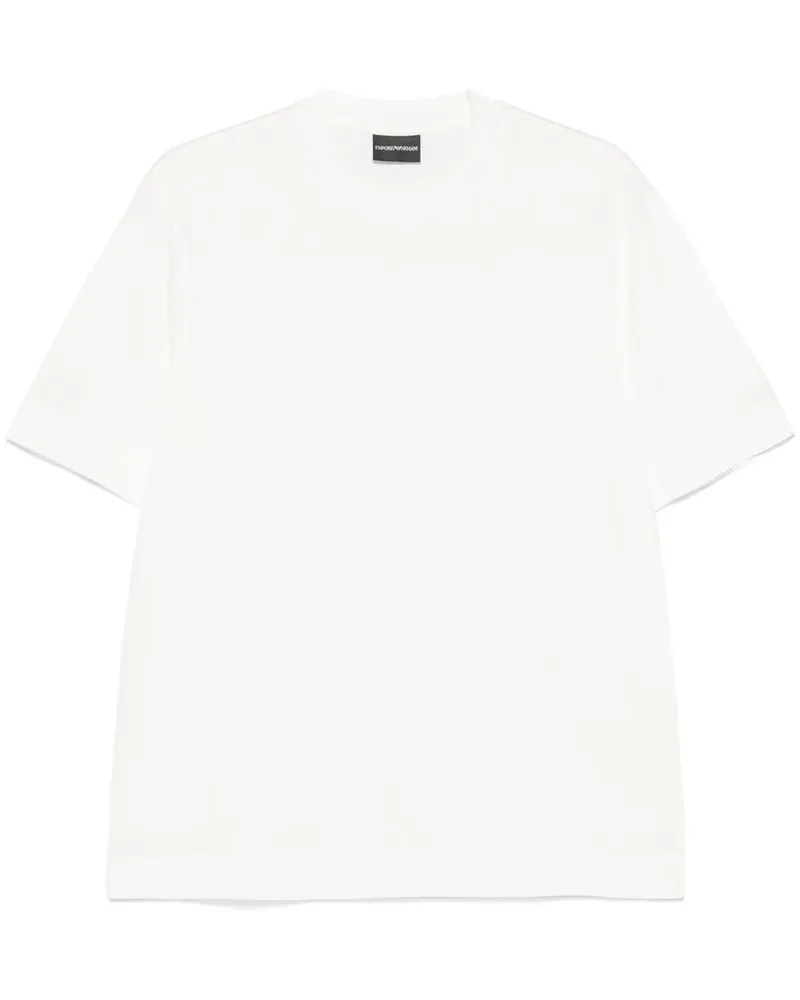 Emporio Armani T-Shirt mit Jacquard-Logo - Weiß Weiß