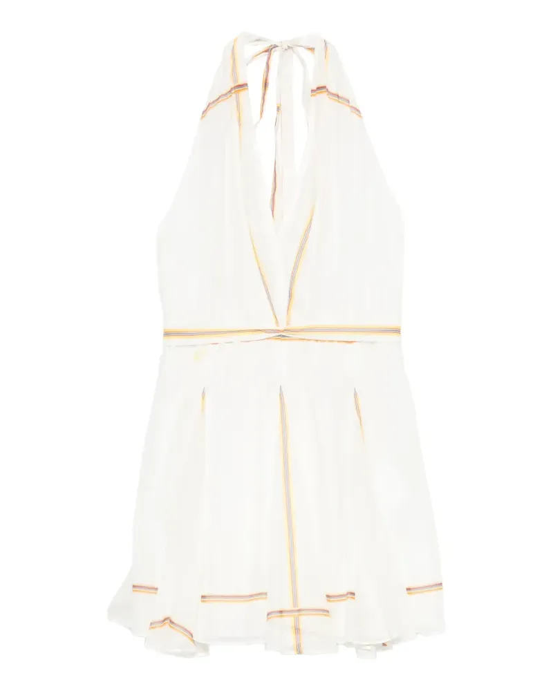Maje striped halterneck mini dress - Weiß Weiß