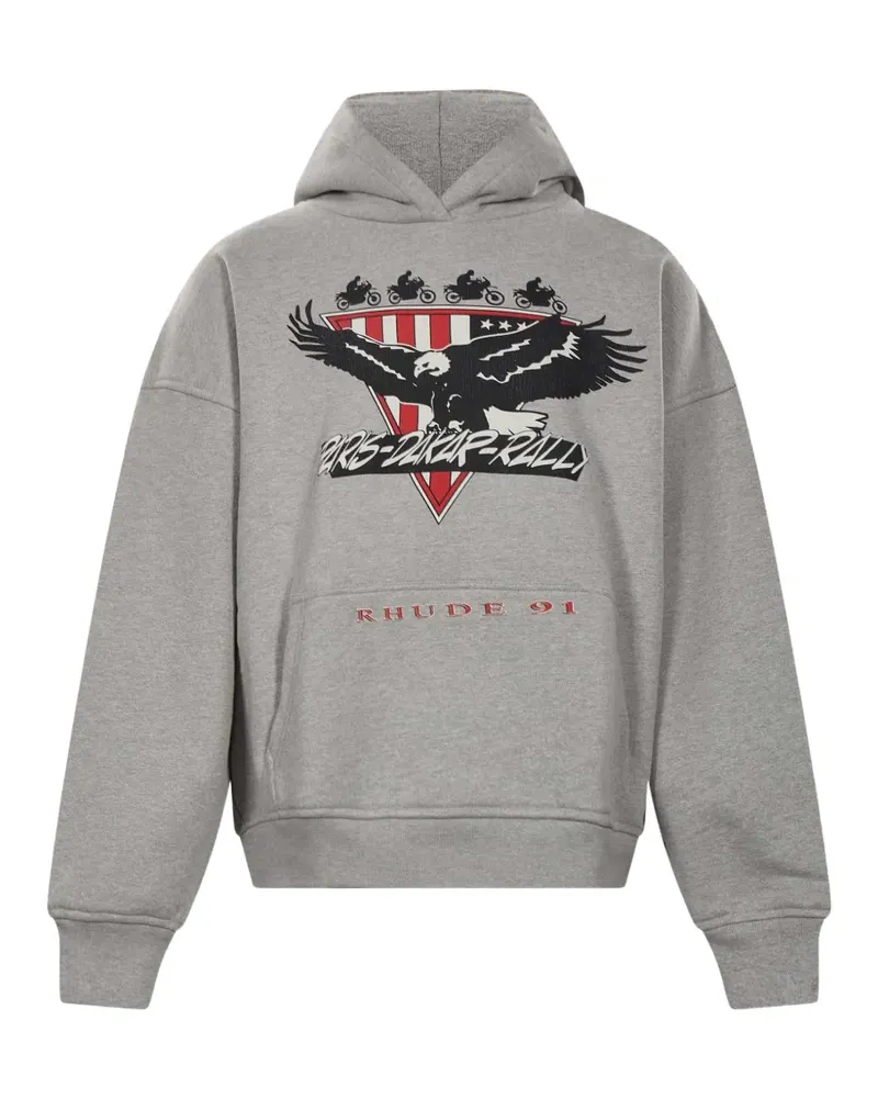 RHUDE Hoodie mit grafischem Print - Grau Grau