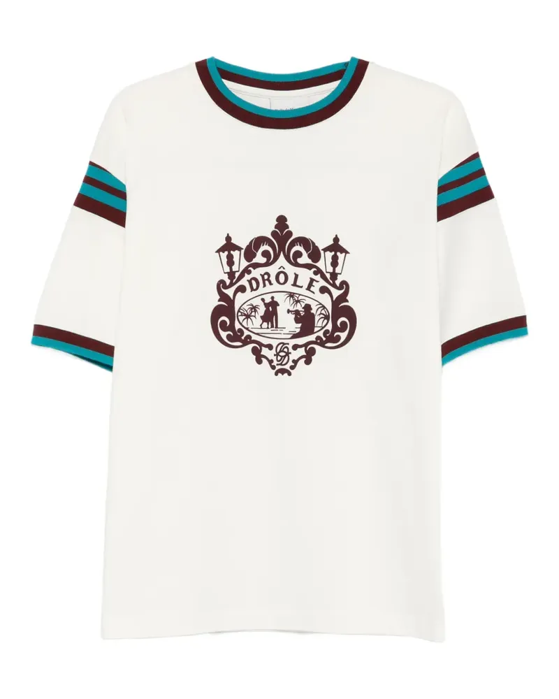 Drôle de Monsieur graphic-print T-shirt - Weiß Weiß