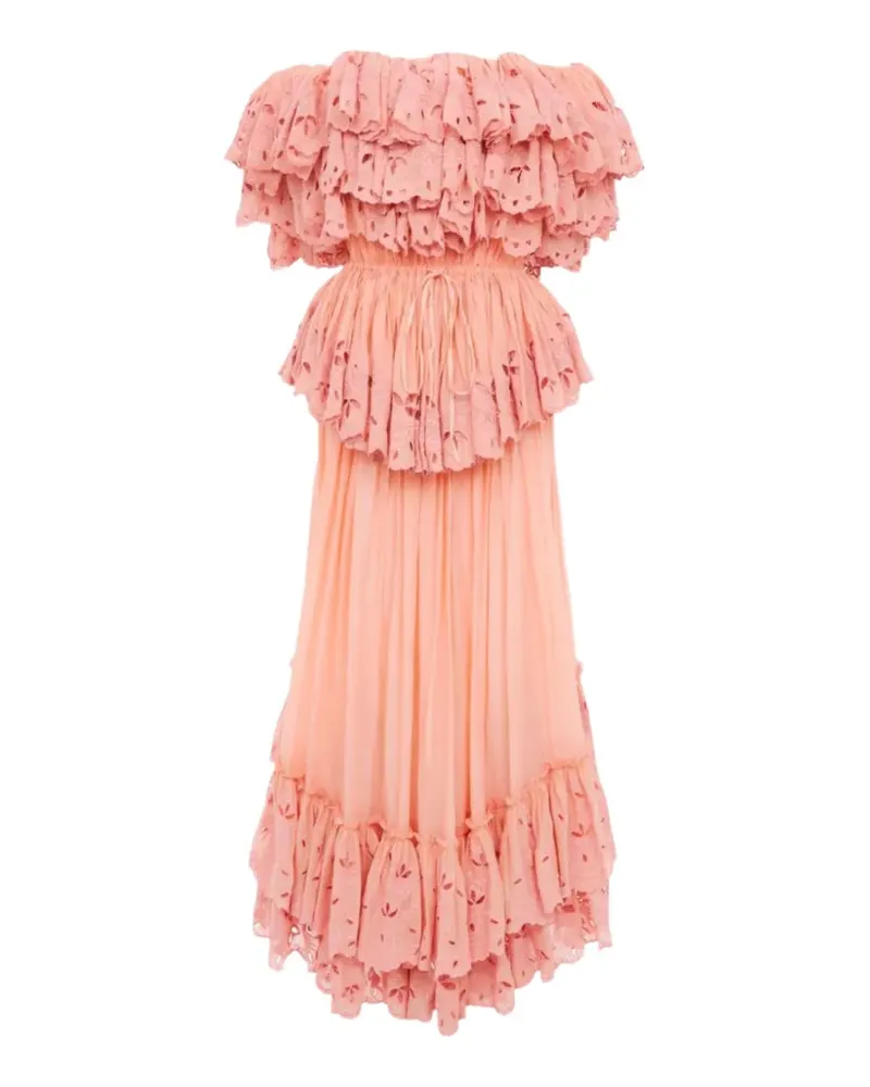 Chloé Maxikleid mit Rüschen - Rosa Rosa