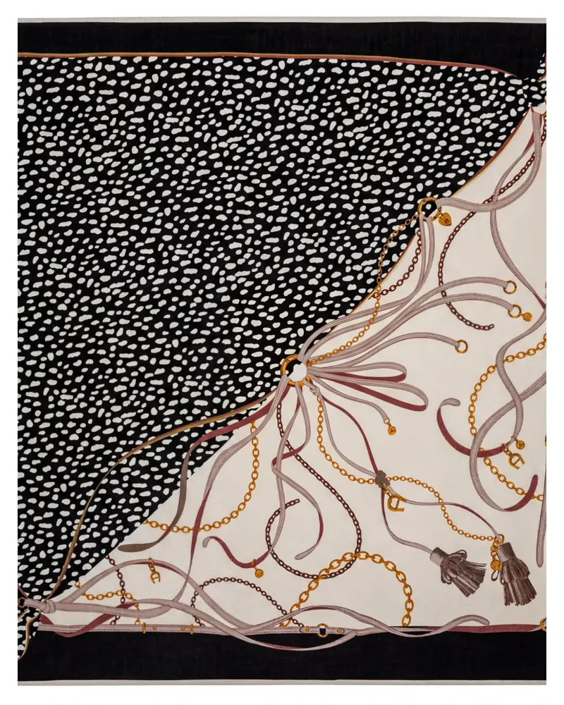 Aigner logo-print chain-link scarf - Schwarz Schwarz